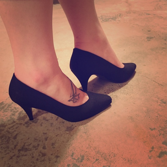 Black 1.5 inch heels