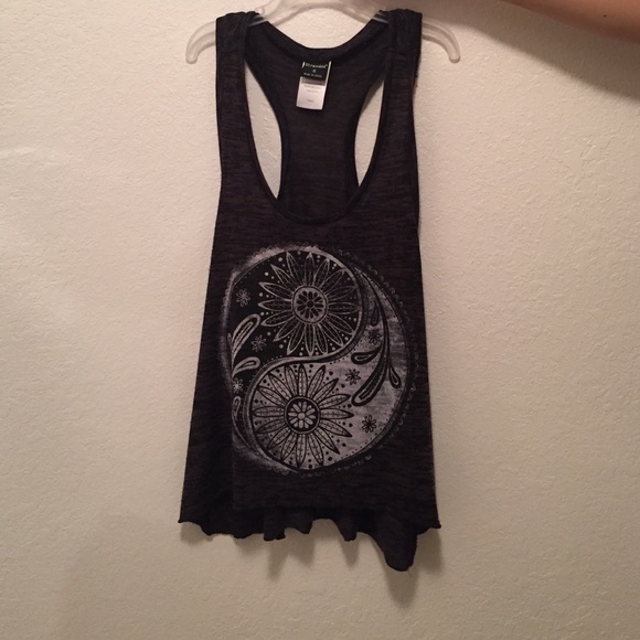 Black grunge razor back tank top