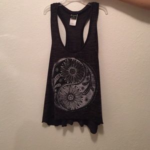 Black grunge razor back tank top