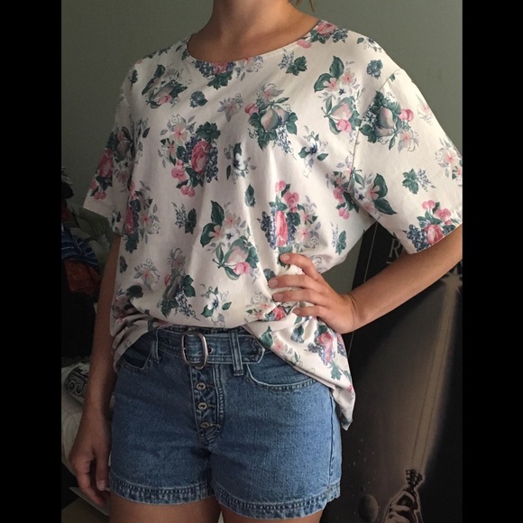 90s button fly high waisted denim shorts - Picture 4 of 5