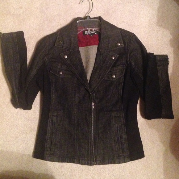 Two tone Jean Motorcycle Jacket - Picture 1 of 4