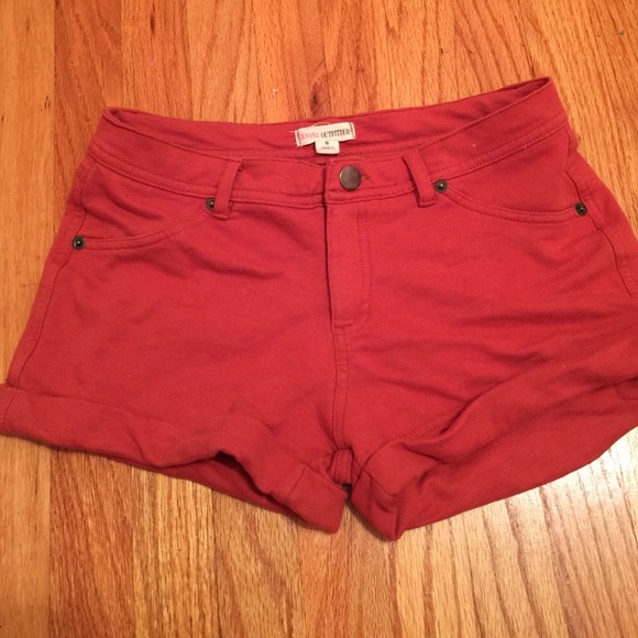 RED/orange high waisted shorts - Picture 1 of 2