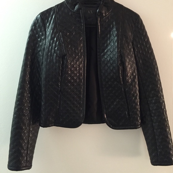 ❌SOLD. Armani exchange faux leather jacket