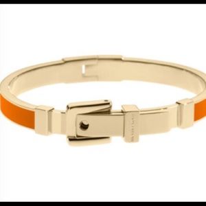 Michael Kors Orange Enamel Buckle Hinged Bracelet
