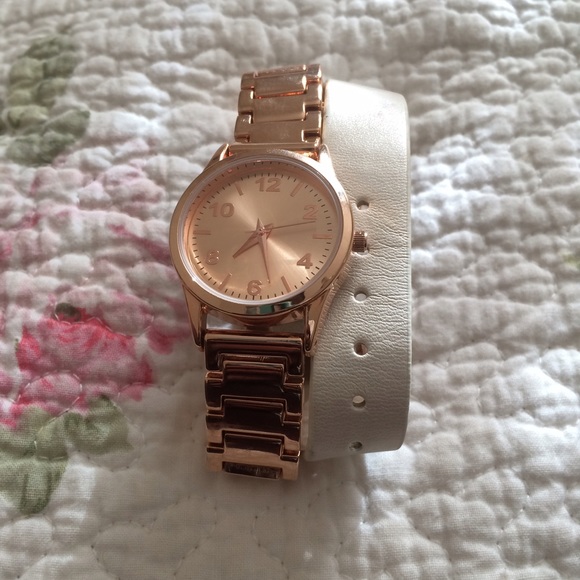 Rose Gold and White Watch
