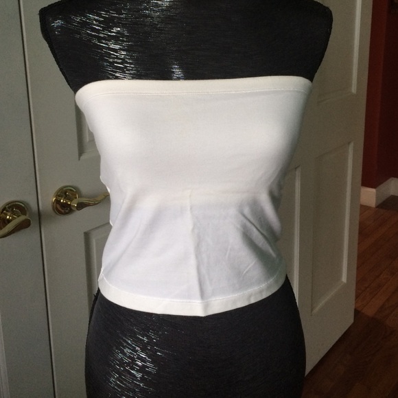 White strapless tank