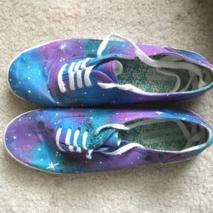Size 10 Hand Painted Galaxy Shoes