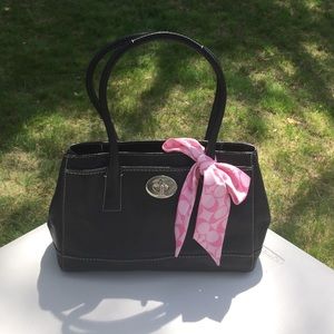 Genuine black leather Coach purse