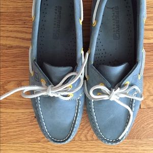 Sperry Blue Leather Boat Shoes