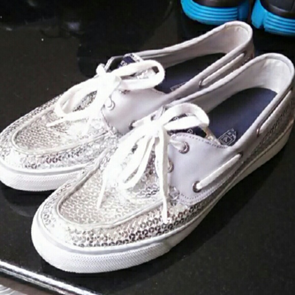 Sequin silver sperrys