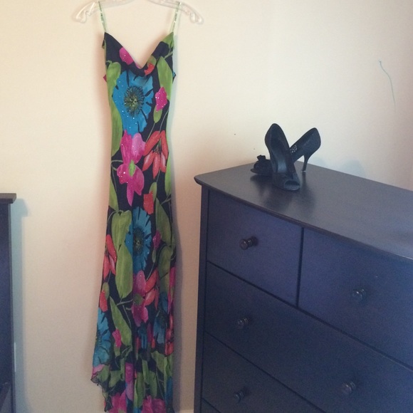 Cache floral chiffon dress