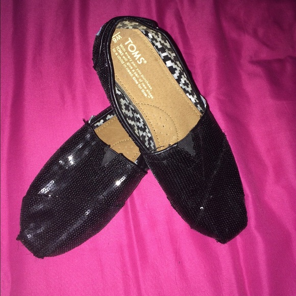 Black Sequined Toms