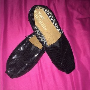 Black Sequined Toms