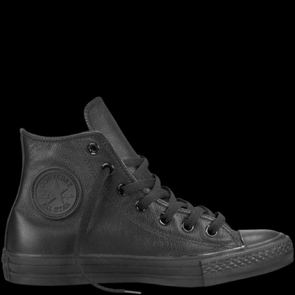 Black Leather Converse High Top