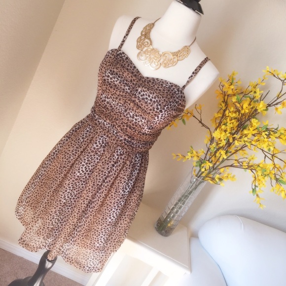 Charlotte Russe Dresses & Skirts - Leopard print skater dress