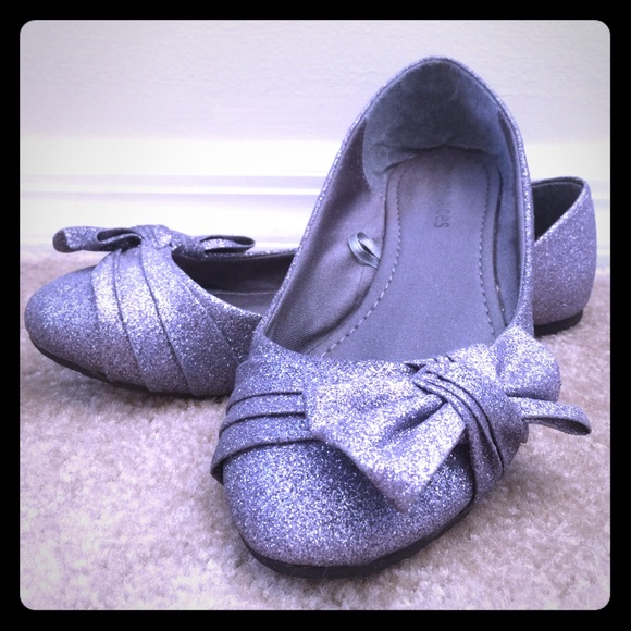 Lavender sparkle bow tie flats