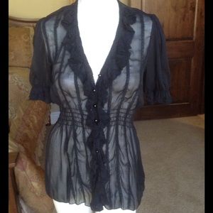 Black Gauzy Blous ⬇️ CCO ⬇️