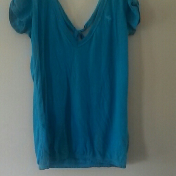 Turquoise Summer shirt with tie detail on the back - Picture 3 of 4