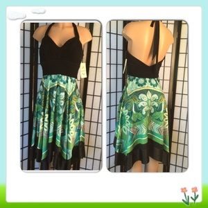 SCARF DRESS WITH SIDE ZIP