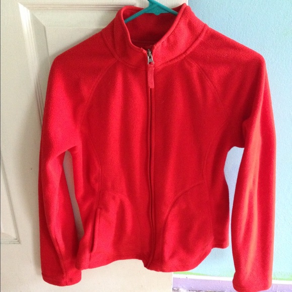 Red fleece zip up jacket - Picture 1 of 3