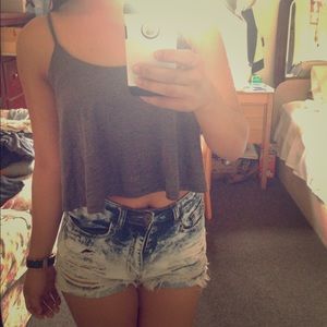 Loose gray Nollie Crop Top