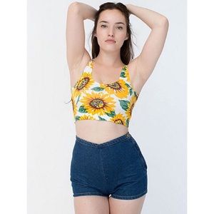 AA Sunflower Cotton Spandex Crop Top