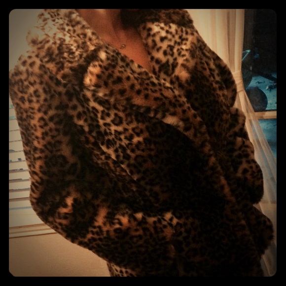Leopard Print Faux Fur Coat
