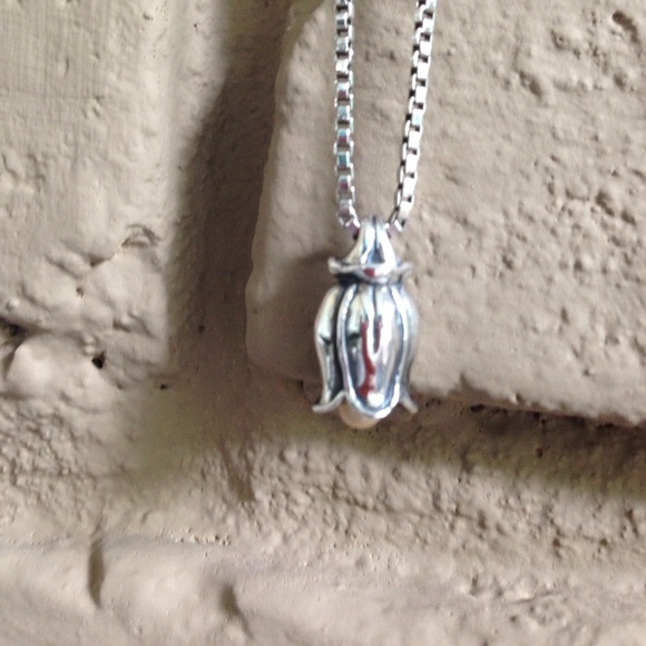 Mignon Faget Sterling Silver Tulip/Pearl Necklace