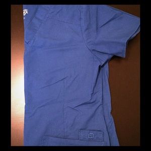 Women's small royal blue scrub top