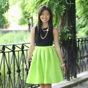 Skirts - FINAL MARKDOWN: Neon Green Flared Skirt Skirts - FINAL MARKDOWN: Neon Green Flared Skirt