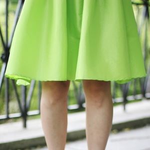 Skirts - FINAL MARKDOWN: Neon Green Flared Skirt Skirts - FINAL MARKDOWN: Neon Green Flared Skirt