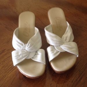 White wedge sandals