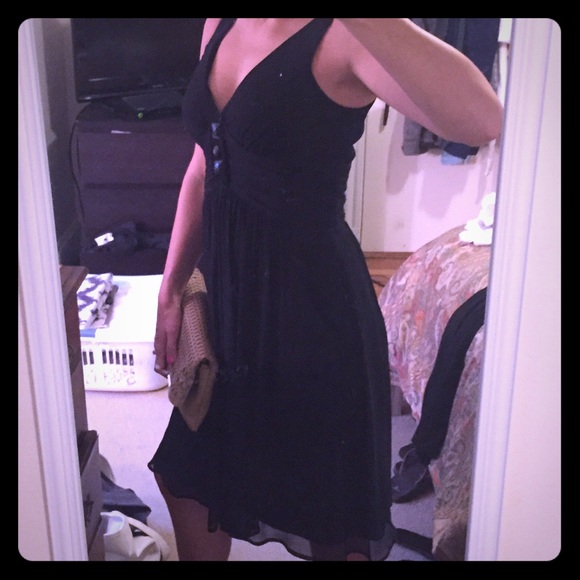 Flowy black cocktail dress