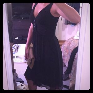 Flowy black cocktail dress