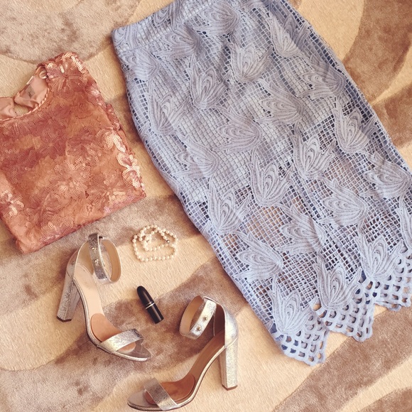 JOA Dresses & Skirts - 🎉HP🎉 NWOT! J.O.A. blue lace pencil skirt