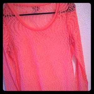 Coral, long sleeve shirt!!
