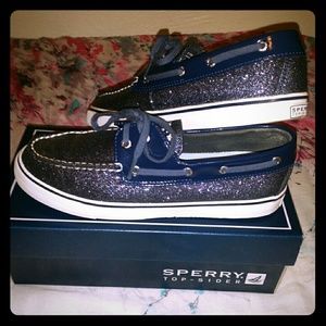 A pair of Sparkly Navy Sperrys !