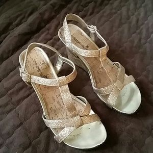Gold Wedge Sandals