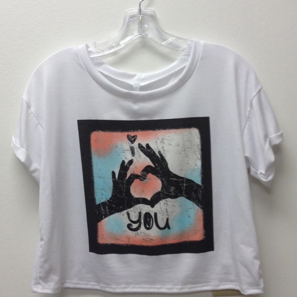 I Love You Crop Top (NWOT)