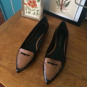 Patent black, saddle-brown Shoes