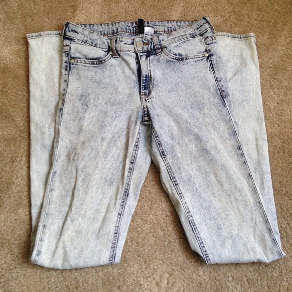 Acid Wash High Waist Pants