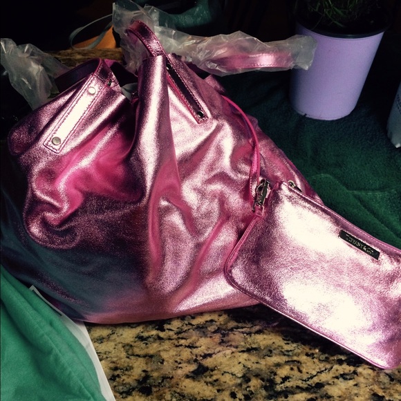 Authentic large reversible pink Tiffany & Co purse