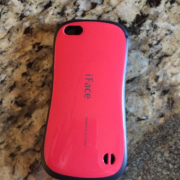 Coral and black hard case rubber grip