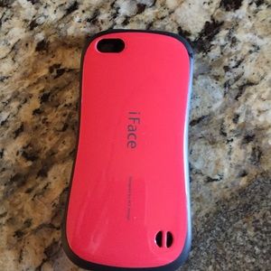 Coral and black hard case rubber grip