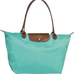 Authentic Longchamp Large Le Pilage (Lagoon)