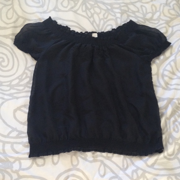 Black sheer shirt, with black detailing