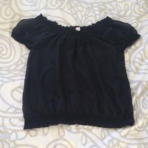 Black sheer shirt, with black detailing