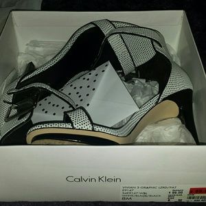 Black and white Calvin Klein "Vivian"  sandal