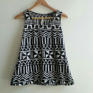 Black and white patterned top