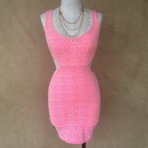 Neon Pink Cut-Out Dress!